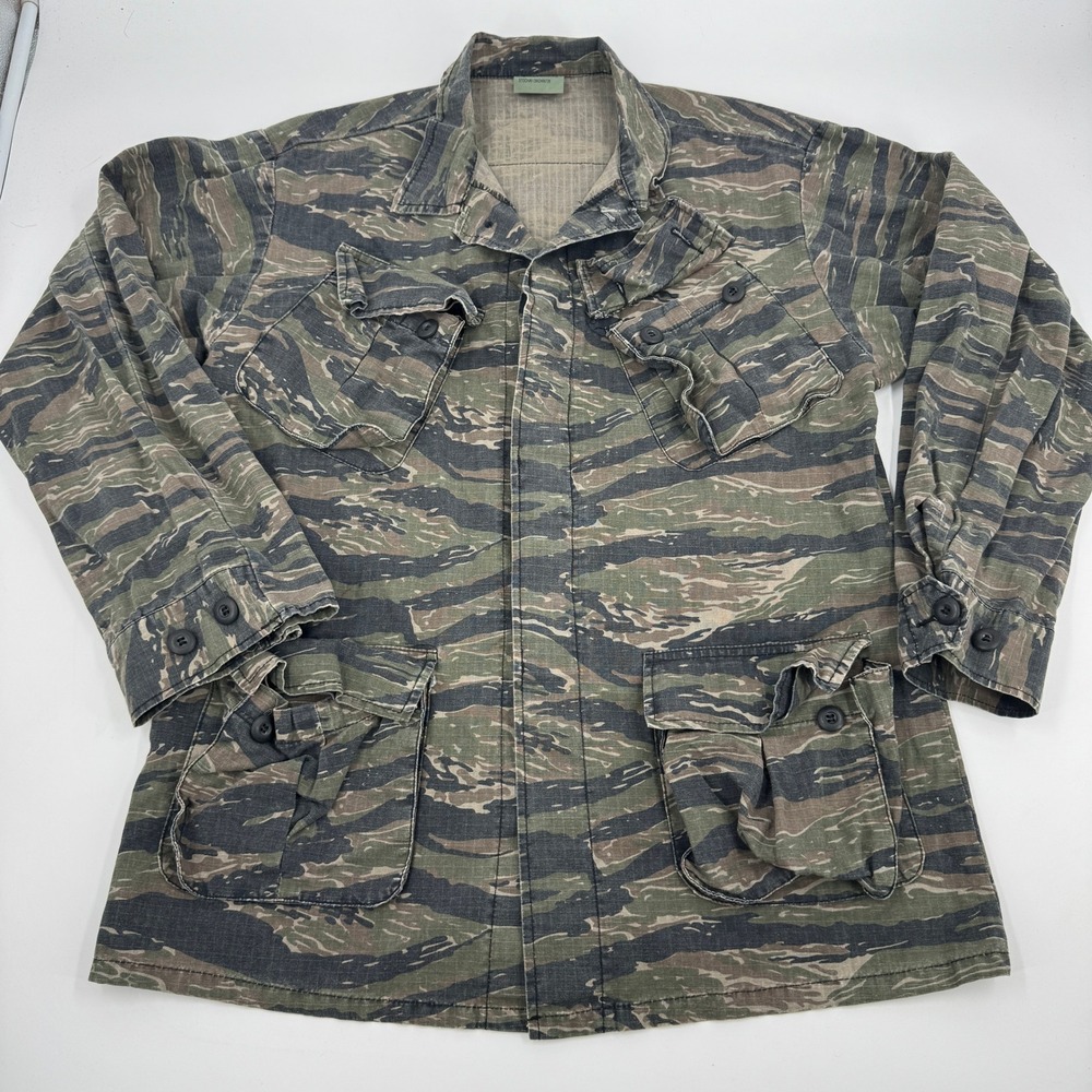 Rothco BDU Field Jacket Mens Medium Regular Tiger Stripe Camo Ripstop Cotton